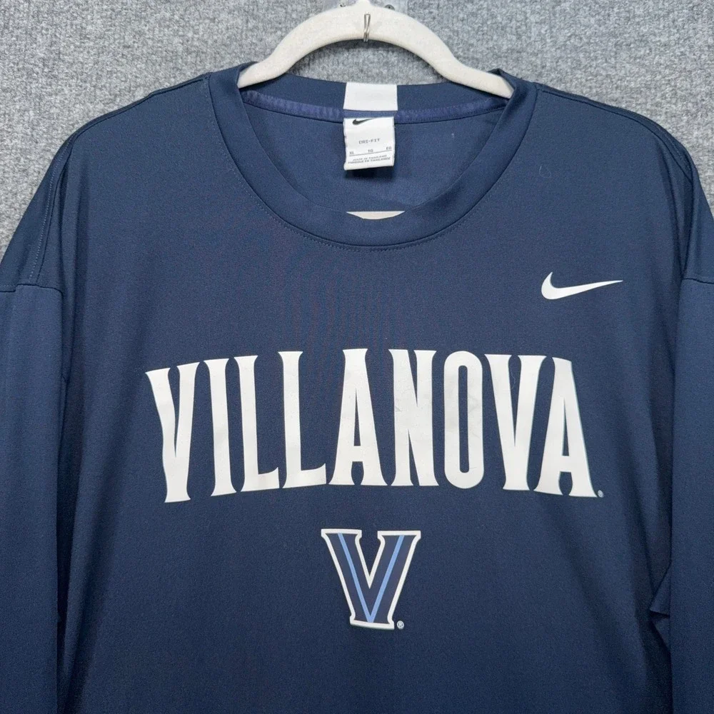 Nike Villanova Wildcats Shirt Mens XL Blue Long Sleeve Dri-FIT Athletic NCAA